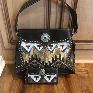 Blazin Roxx western handbag & wallet set NWTS